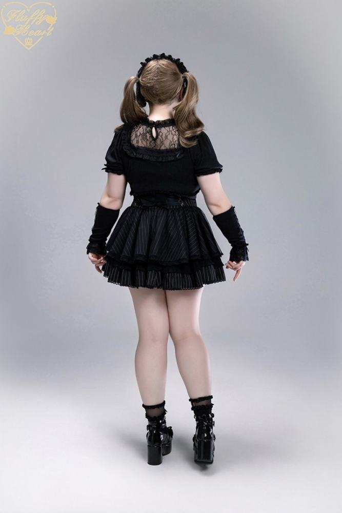 Fluffy Heart Dreamy Desserts Japanese Girlish Lace Cake Skirt Jirai Kei Fashion