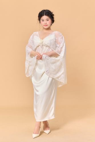 Magic Encounter Strap Fish Bone Creamy White Formal Dresses for Women