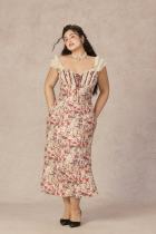 Love Goddess French Retro Floral Plus Size Dresses for Women
