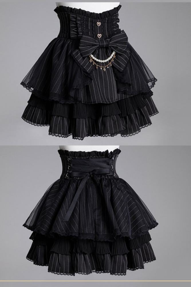 Fluffy Heart Dreamy Desserts Japanese Girlish Lace Cake Skirt Jirai Kei Fashion