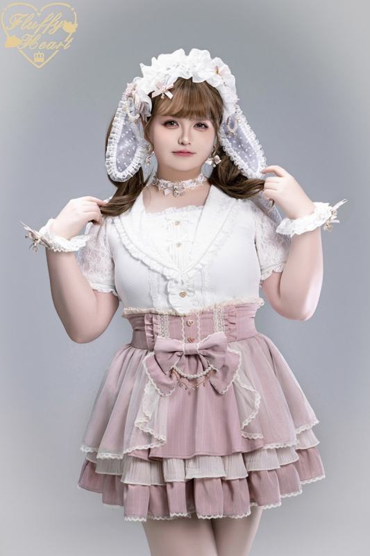 Fluffy Heart Dreamy Desserts Japanese Girlish Lace Cake Skirt Jirai Kei Fashion