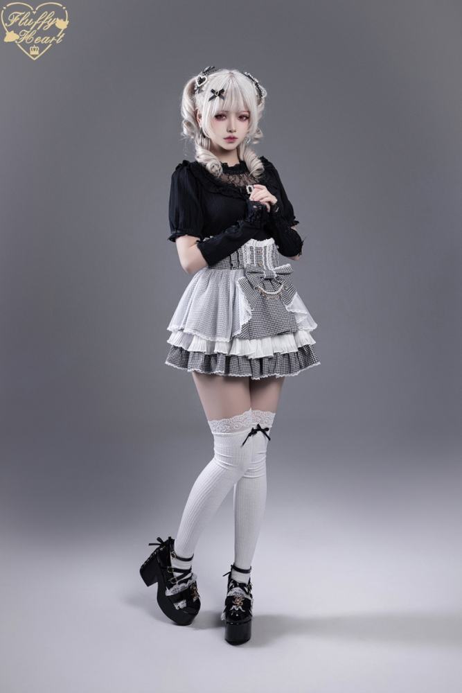 Fluffy Heart Dreamy Desserts Japanese Girlish Lace Cake Skirt Jirai Kei Fashion