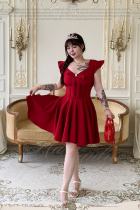Hard Candy Flared Sleeves Red Plus Size Dress