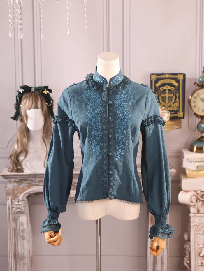 The Splendor of Gold&Siliver Tree Vintage Embroidery Lolita Blouse