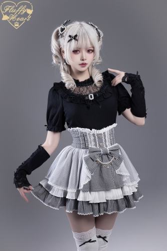 Fluffy Heart Dreamy Desserts Japanese Girlish Lace Cake Skirt Jirai Kei Fashion