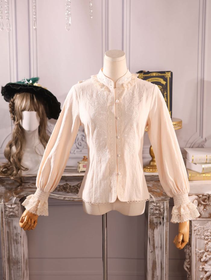 The Splendor of Gold&Siliver Tree Vintage Embroidery Lolita Blouse