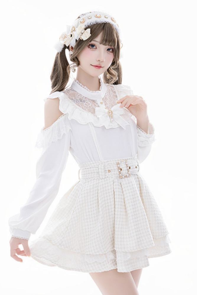 Fluffy Heart Japanese Sugar Pink Skirt Jirai Kei Clothes