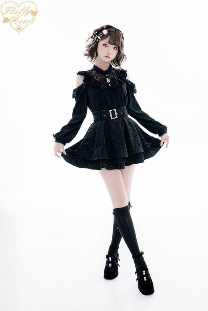 Fluffy Heart Japanese Sugar Pink Skirt Jirai Kei Clothes