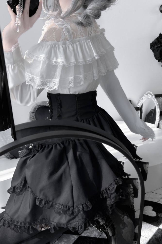Virtual Paradise Japanese Lacework Blouse Jirai Kei Fashion