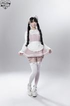 Fluffy Heart Window Dolls Japanese Kawaii Maid Pink Set Jirai Kei Outfits