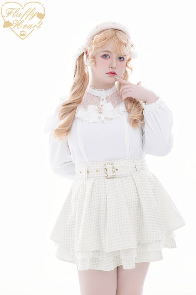 Fluffy Heart Japanese Sugar Pink Skirt Jirai Kei Clothes