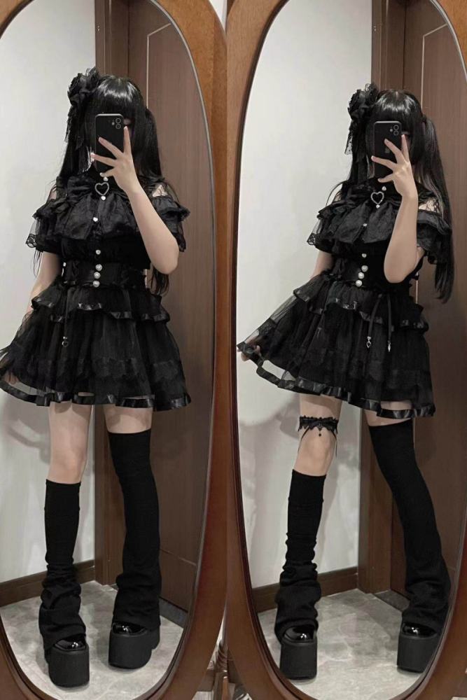 Virtual Paradise Japanese Lacework Blouse Jirai Kei Fashion