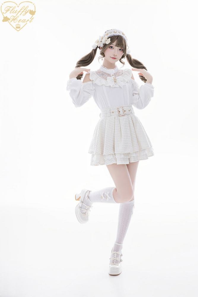Fluffy Heart Japanese Sugar Pink Skirt Jirai Kei Clothes