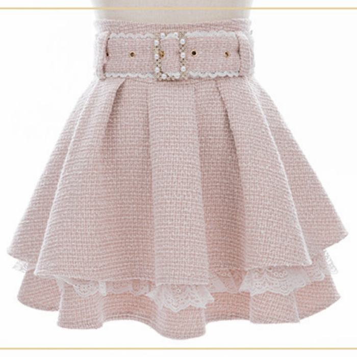 Fluffy Heart Japanese Sugar Pink Skirt Jirai Kei Clothes