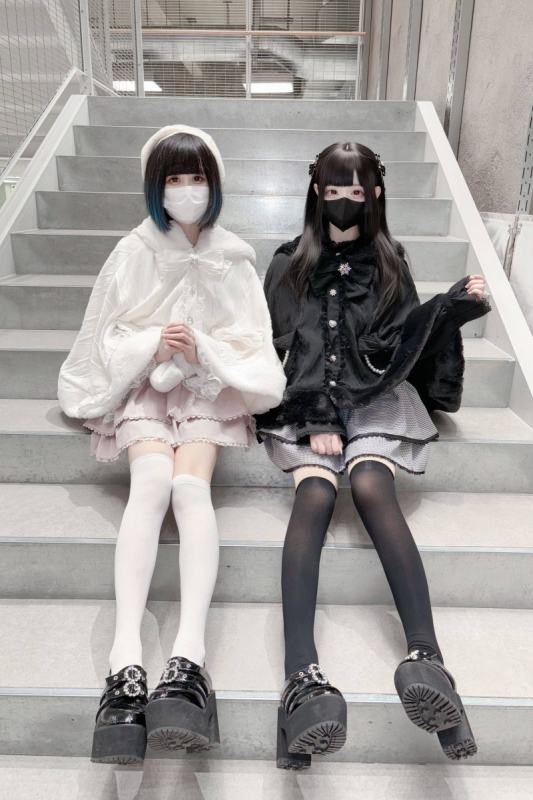 Virtual Paradise Kawaii Rabbit Ear Hooide Beige Cape Jirai Kei Outfits