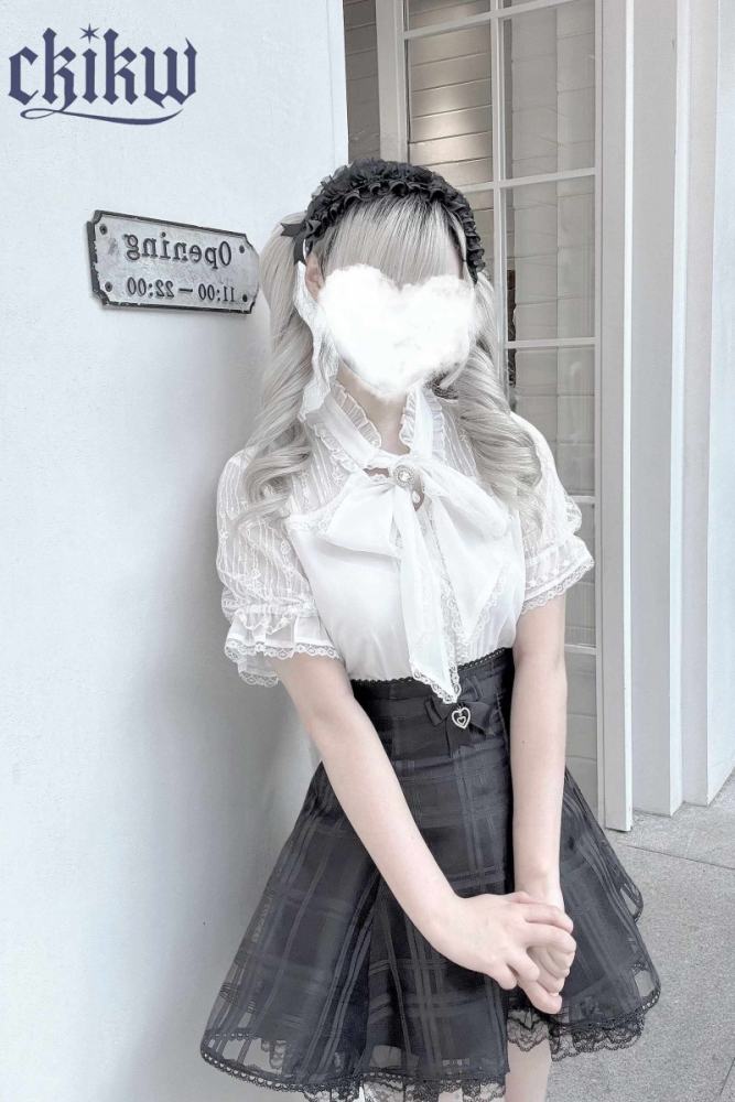 Ckikw Soft Snow Plaid Back Straps Pink Skirt Jirai Kei Outfit