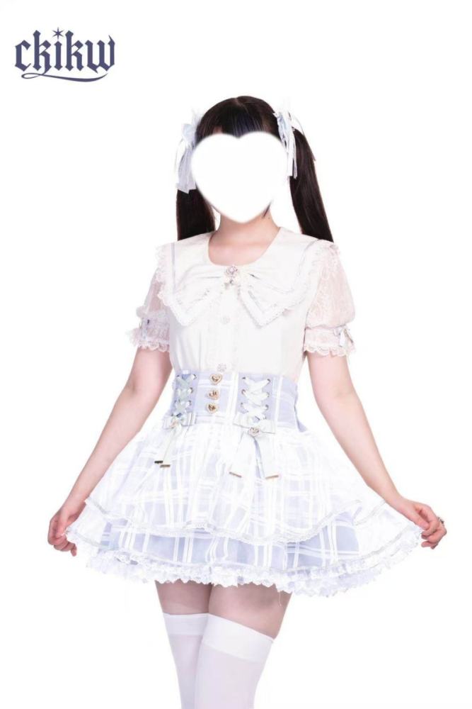 Ckikw Love Sparkle Ribbon Bow White Cake Skirt Jirai Kei Clothes