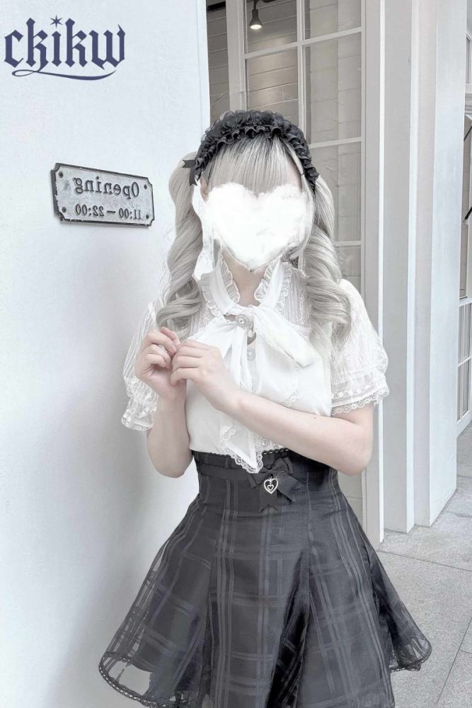 Ckikw Soft Snow Plaid Back Straps Pink Skirt Jirai Kei Outfit