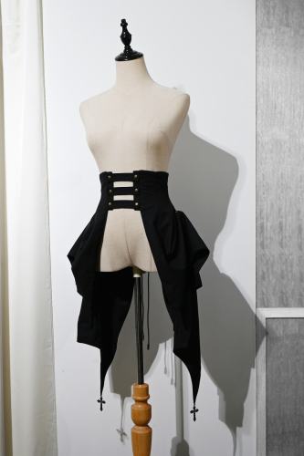 Hei Shan Vlad Banquet Irregular Black Girdle Tail Ouji Lolita Gothic Style