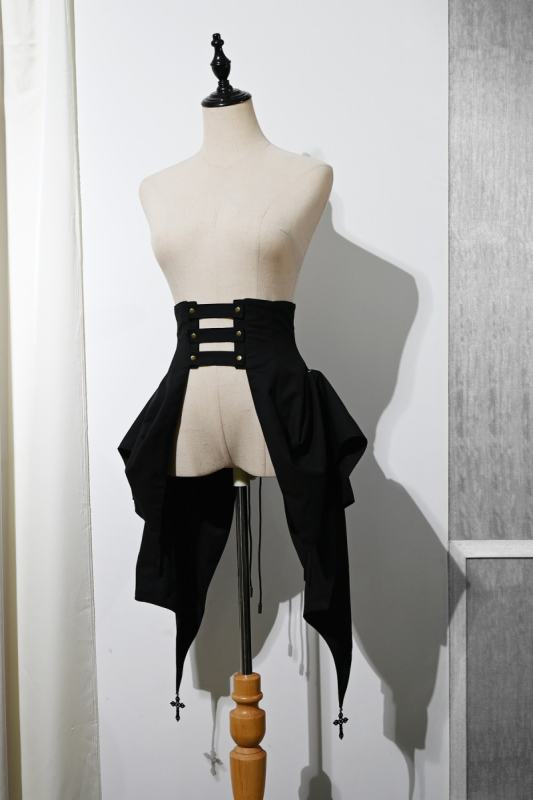 Hei Shan Vlad Banquet Irregular Black Girdle Tail Ouji Lolita Gothic Style