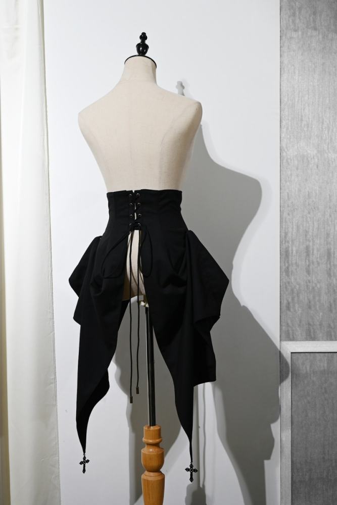 Hei Shan Vlad Banquet Irregular Black Girdle Tail Ouji Lolita Gothic Style