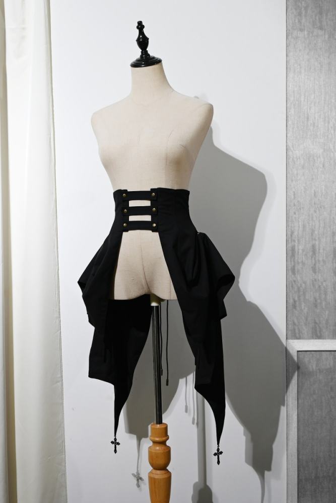 Hei Shan Vlad Banquet Irregular Black Girdle Tail Ouji Lolita Gothic Style