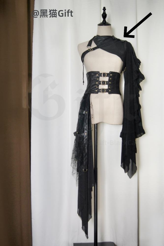 Hei Shan Midnight Black Bloomer Girdle and Shawl Ouji Lolita Gothic Style