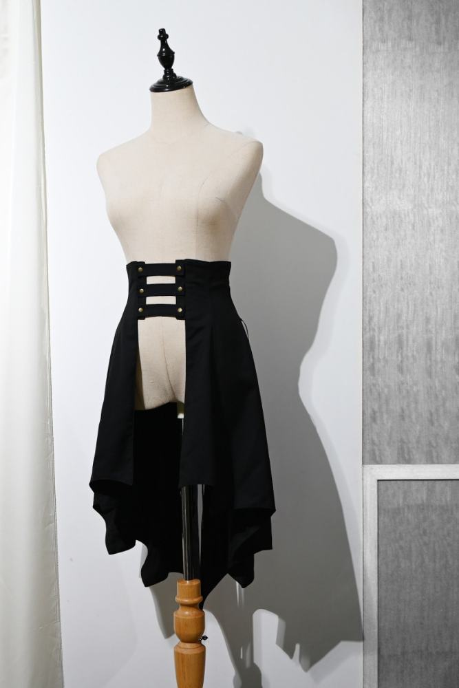 Hei Shan Vlad Banquet Irregular Black Girdle Tail Ouji Lolita Gothic Style