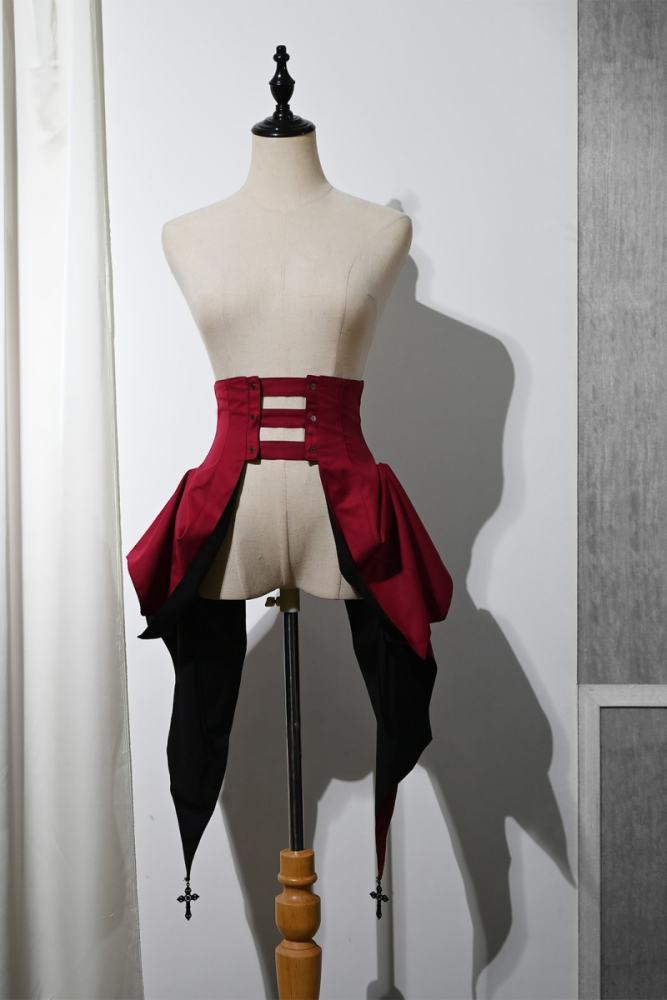 Hei Shan Vlad Banquet Irregular Black Girdle Tail Ouji Lolita Gothic Style