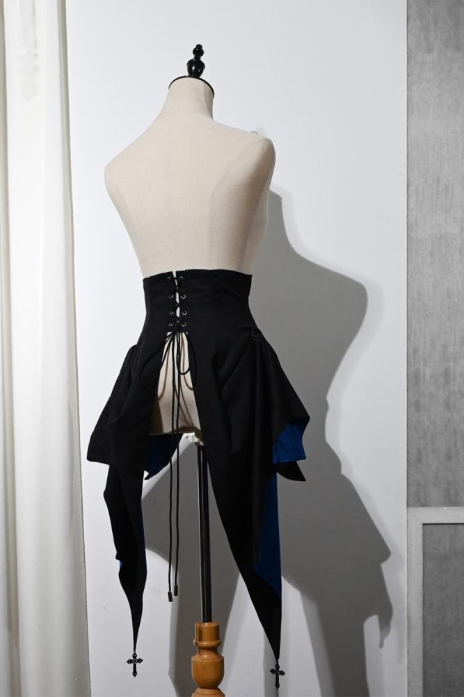 Hei Shan Vlad Banquet Irregular Black Girdle Tail Ouji Lolita Gothic Style