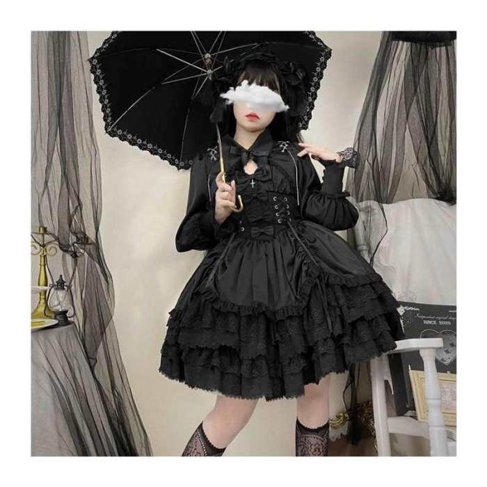 Hanguliang    Cross Medal  BlalkGothic Lolita JSK and Bolero