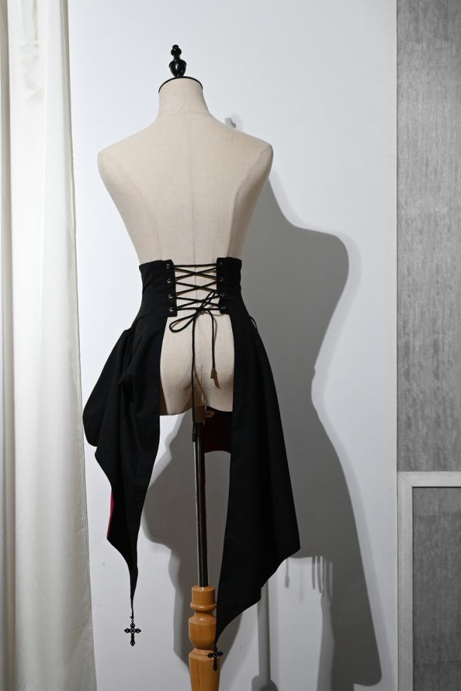 Hei Shan Vlad Banquet Irregular Black Girdle Tail Ouji Lolita Gothic Style