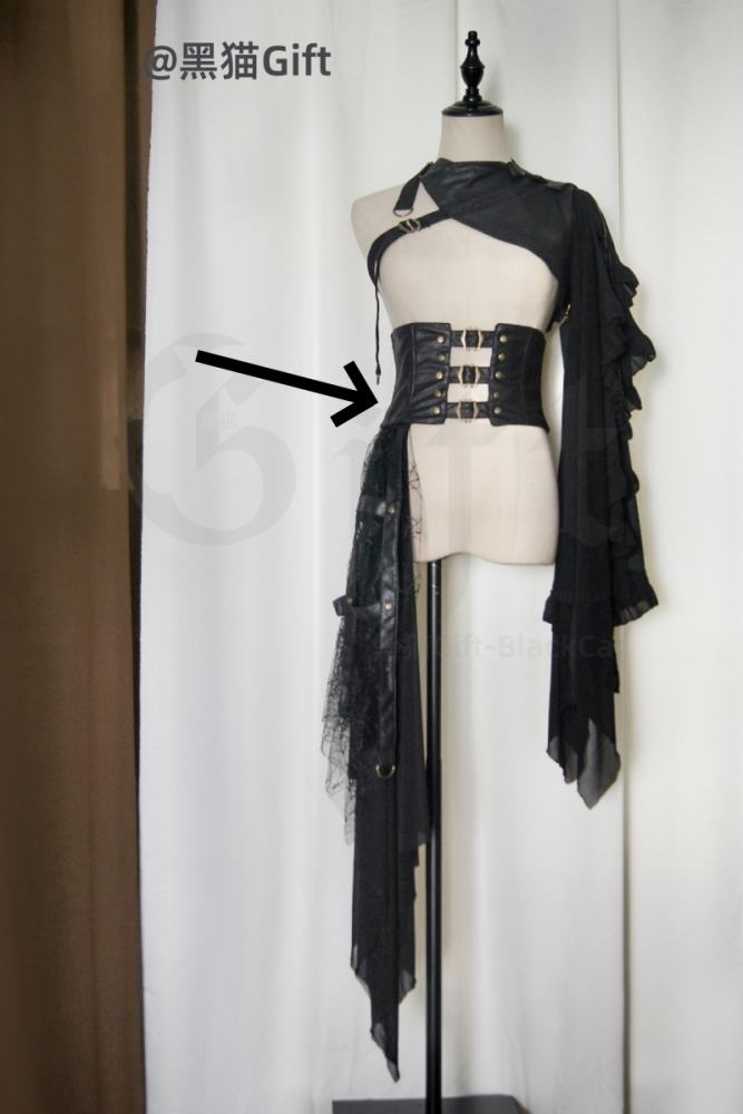 Hei Shan Midnight Black Bloomer Girdle and Shawl Ouji Lolita Gothic Style