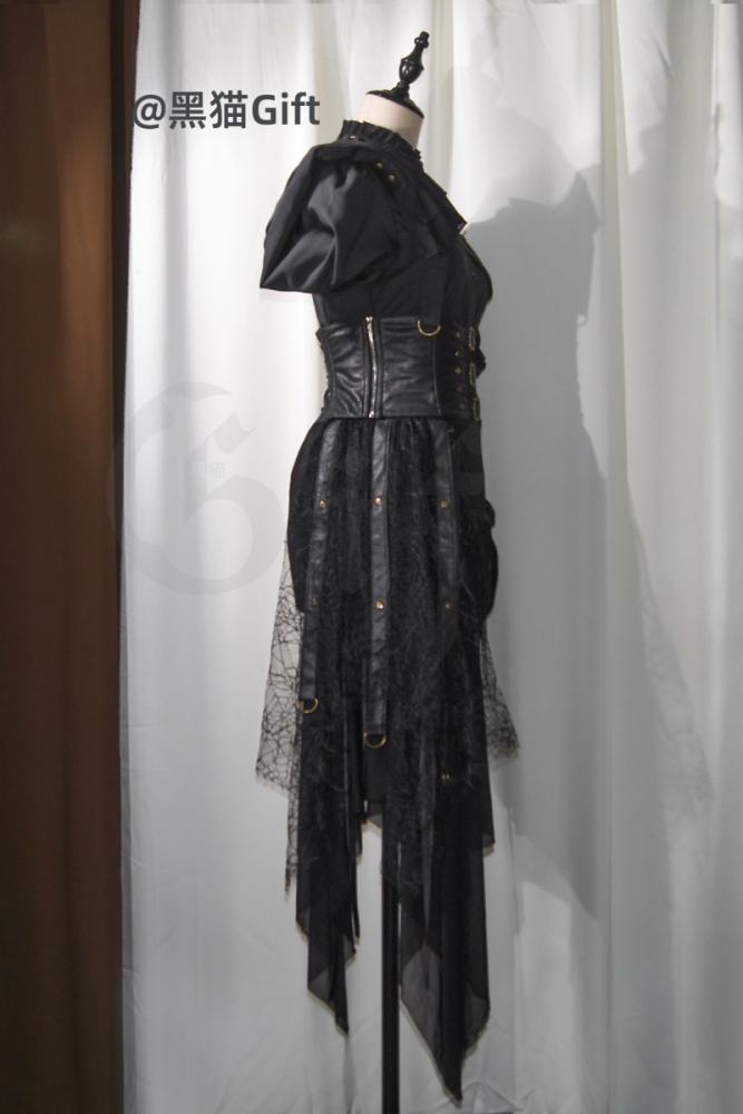Hei Shan Midnight Black Bloomer Girdle and Shawl Ouji Lolita Gothic Style