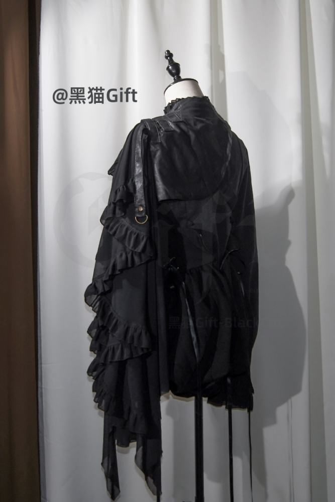 Hei Shan Midnight Black Bloomer Girdle and Shawl Ouji Lolita Gothic Style