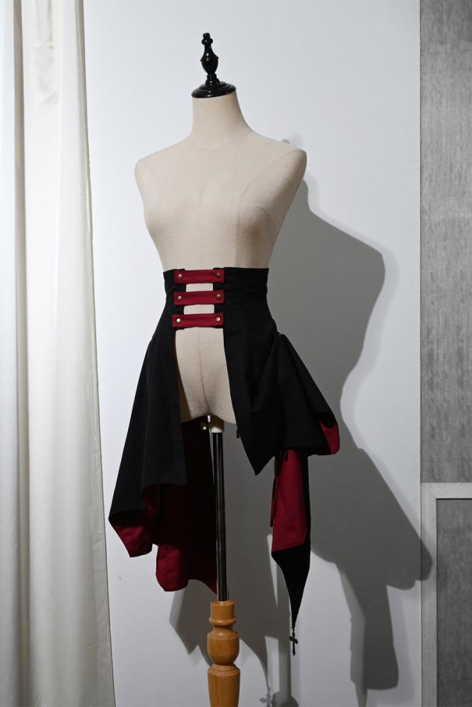 Hei Shan Vlad Banquet Irregular Black Girdle Tail Ouji Lolita Gothic Style