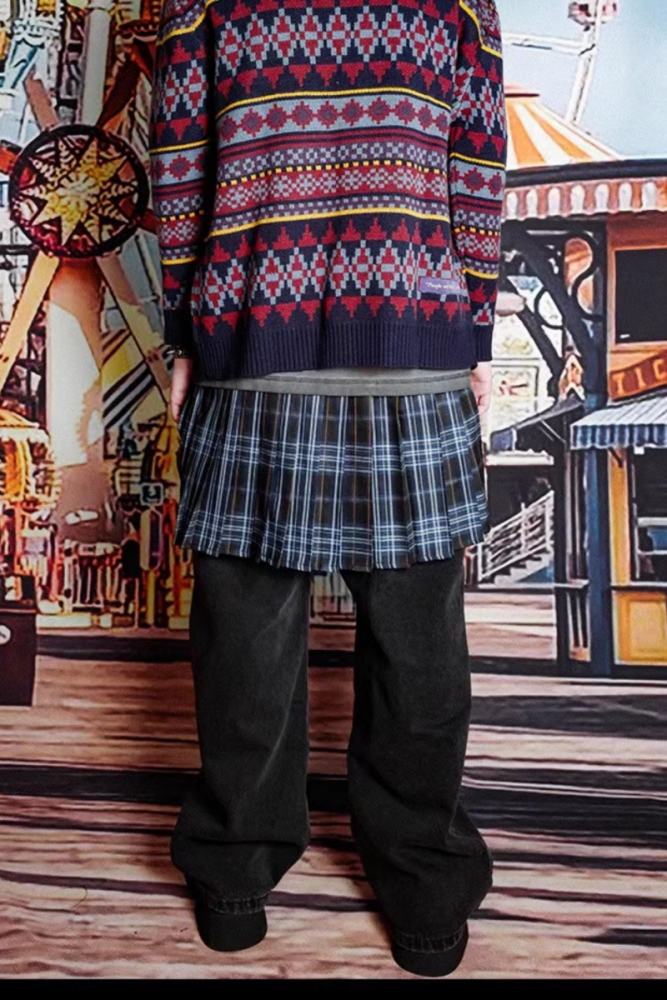 Bizzcut Club Subculture Layering Plaid Skirt Jirai Kei Clothing