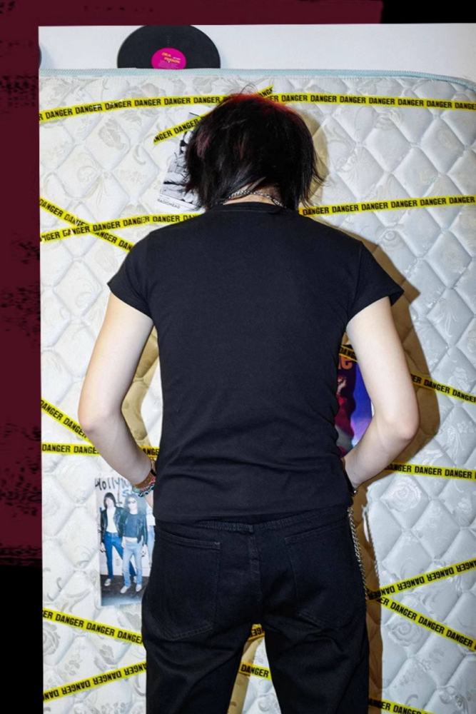 Bizzcut Club Totem Code Subculture Dark Gothic Slim T-shirt Jirai Kei Fashion
