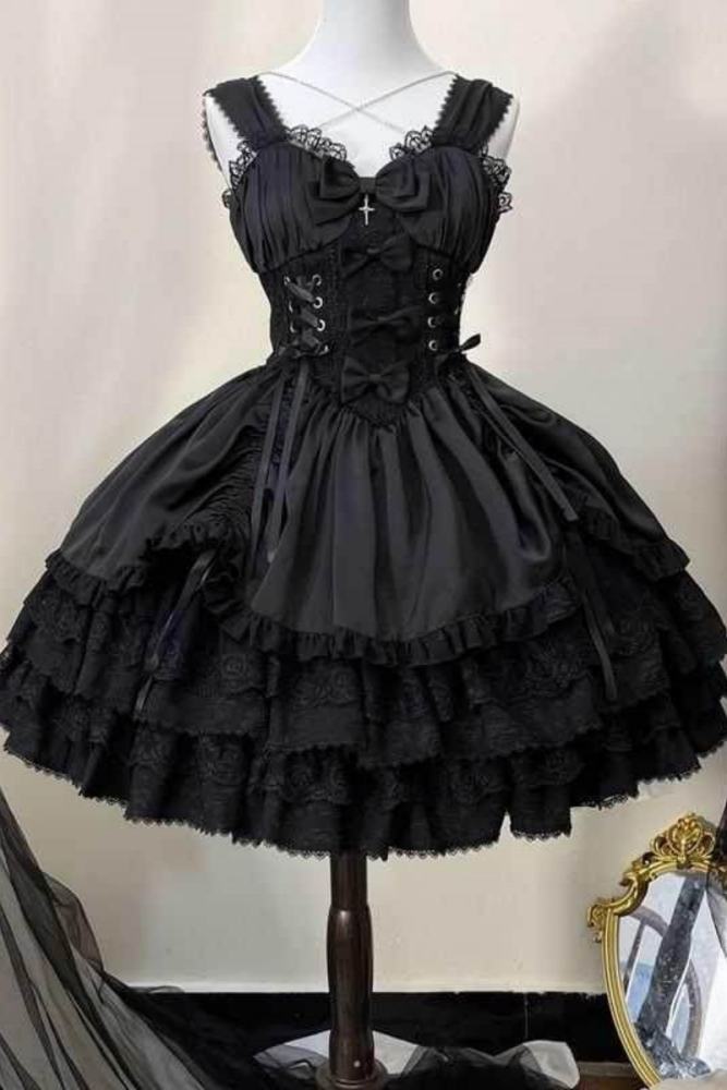 Hanguliang    Cross Medal  BlalkGothic Lolita JSK and Bolero