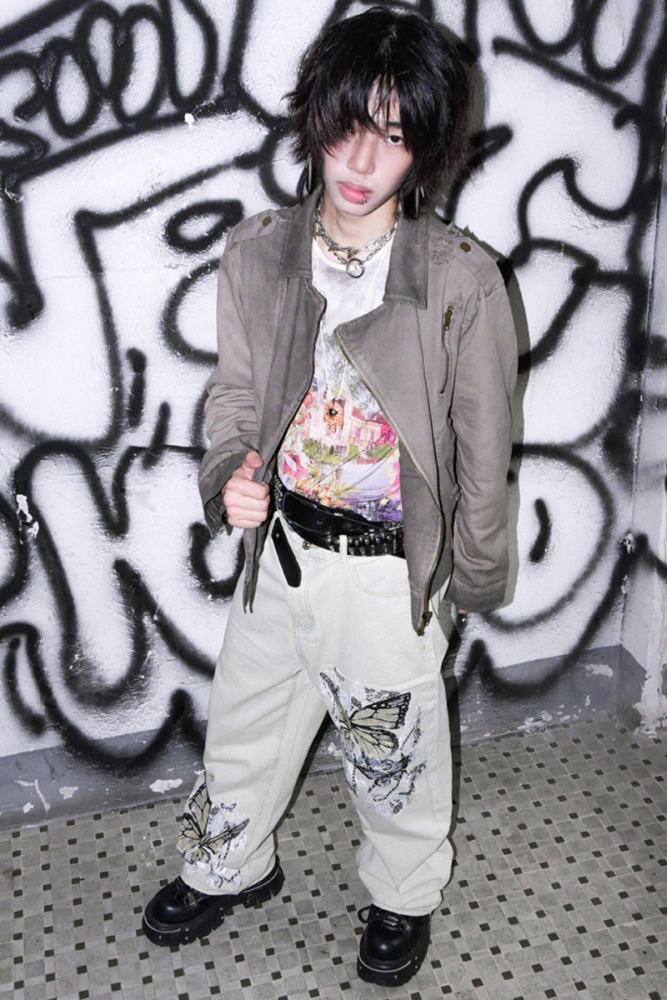 Bizzcut Club Punk Subculture Retro Grey Jacket Jirai Kei Fashion