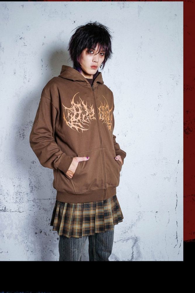 Bizzcut Club Subculture Layering Brown Plaid Skirt Jirai Kei Clothing - my-lolita-dress.com