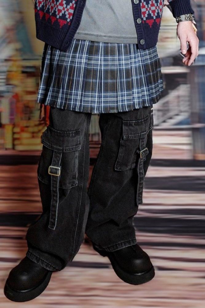 Bizzcut Club Subculture Layering Plaid Skirt Jirai Kei Clothing