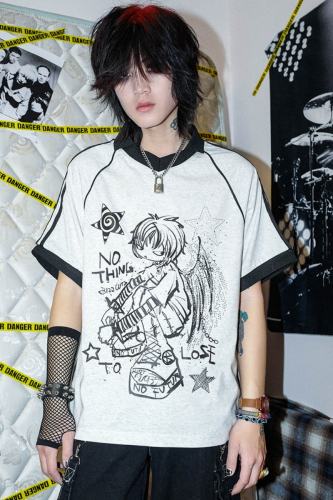 Bizzcut Club Stubborn Angel Illustration T shirt Jirai Kei Fashion
