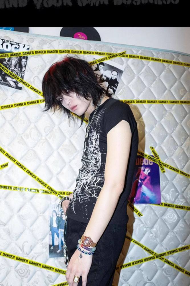 Bizzcut Club Totem Code Subculture Dark Gothic Slim T-shirt Jirai Kei Fashion