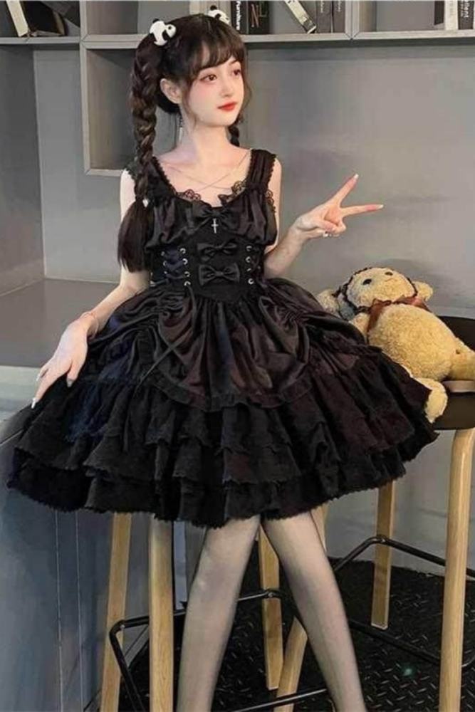 Hanguliang    Cross Medal  BlalkGothic Lolita JSK and Bolero