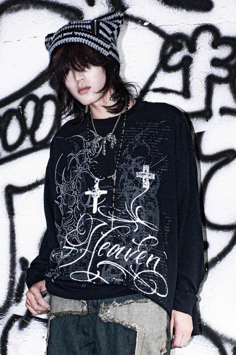 Bizzcut Club Belief Totem Rock Dark Punk Long Sleeve T shirt Jirai