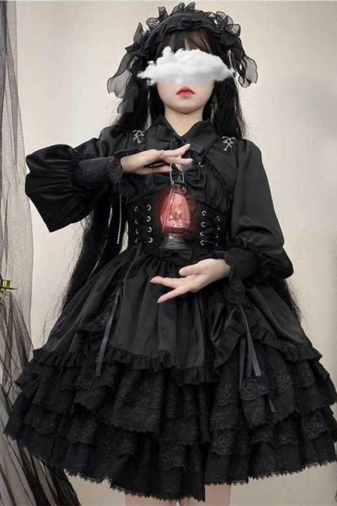 Hanguliang    Cross Medal  BlalkGothic Lolita JSK and Bolero