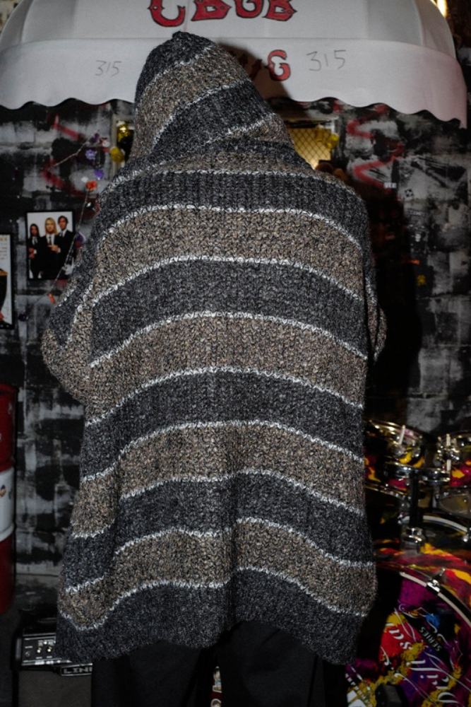 Bizzcut Club Garbage Memories Retro Stripe Loose Cardigan Jirai Kei Clothing