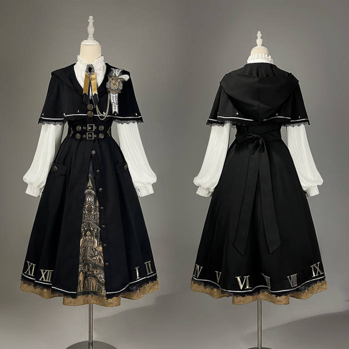 Unchartde Stars The Night Patrol Bell Classic Lolita Skirt, Blouse and Coat