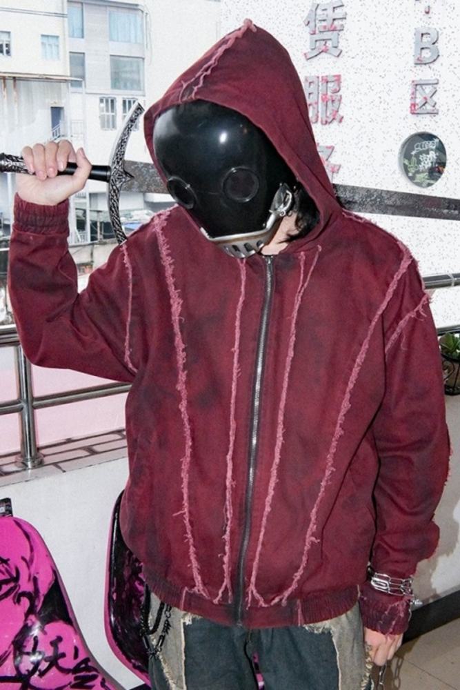 Bizzcut Club Red Memories Subculture Stitching Coat Jirai Kei Clothes